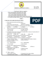 Chemistry 2nd PU Preparatory Exam