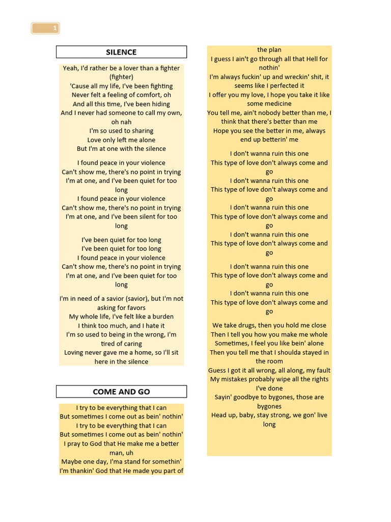 ALLIANCE LYRICS IN ENGLISH visual data 3