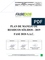 MA - PLA - 01 - Plan de Manejo de Residuos Sólidos - 2019