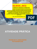 Resolução - (032 99194 - 8972) - Atividade Prática - Técnicas e Linguagens Fotográficas