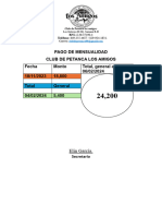 Club de Petanca Los Amigos TOTAL DE LA MENSUALIDAD 2023-2024