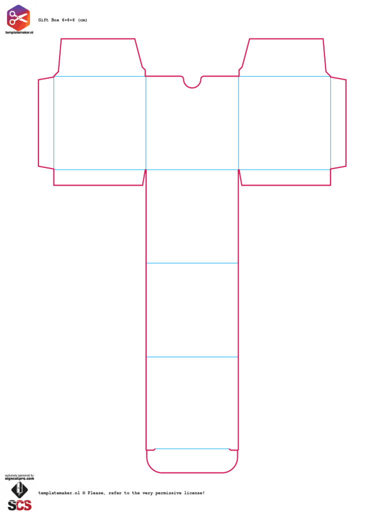 6x6x6 cm Gift Box Template | PDF