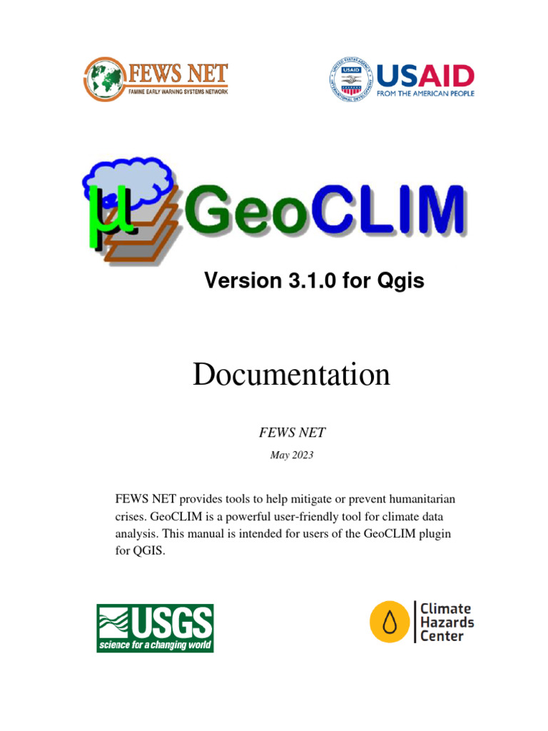 GeoCLIM 3.1.0 QGIS Manual English PDF Time Series Climate