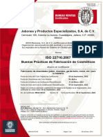 Certificado de BPM Iso 22716 2007