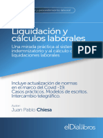INDICE. Ebook. Liquidación y Calculos Laborales. Juan Pablo Chiesa - Eldial - Com - 2022