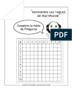 Tabla de Muliplicar Ctividades