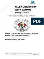 Rift Valley University Kality Campus Nursing - Level III: Based On January 2023, Version I Curriculum