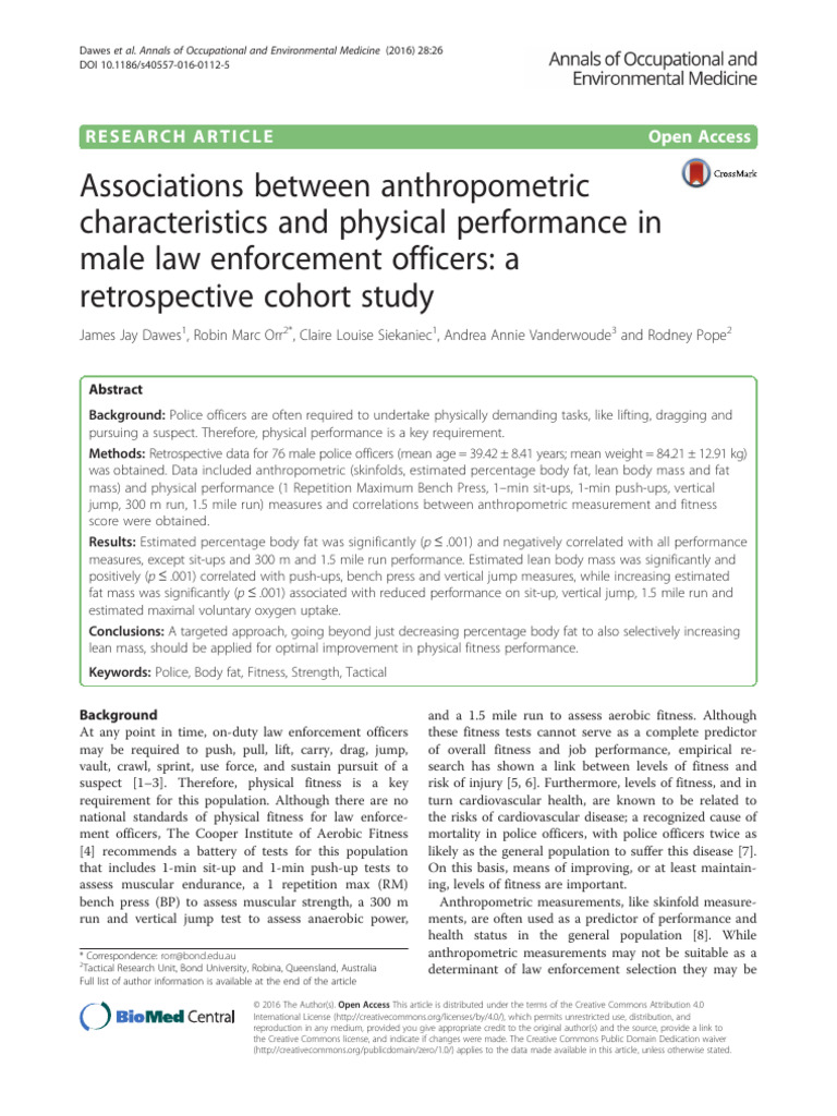 Associations Between Anthropometric Characteristic | PDF | Physical ...