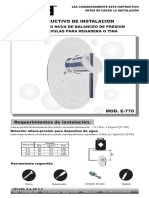 Instructivo de Instalacion: Monomando Nuva de Balanceo de Presion Con Valvulas para Regadera O Tina