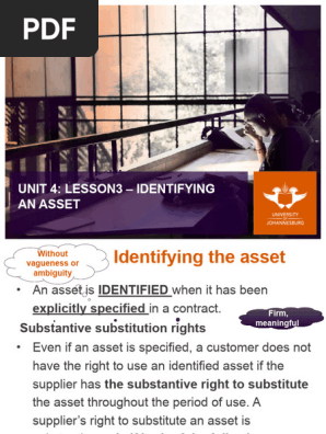 Unit 2 - Lesson 3 Identifying an Asset