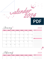 Pink Calendar 2024