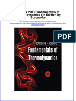 Fundamentals of Thermodynamics 8Th Edition by Borgnakke Full Chapter