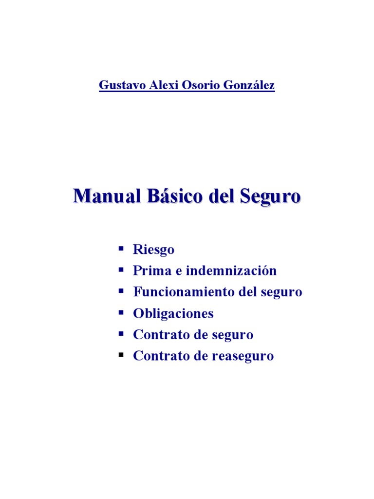 Manual Básico de Seguros | PDF | Póliza de seguros | Seguro