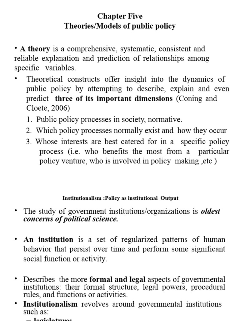 Chapter five power points pdf institution policy