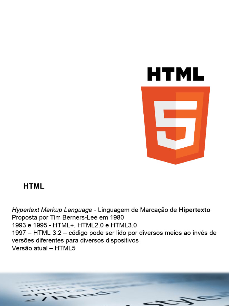 Estrutura e Evolução da Linguagem HTML | PDF | Html | Modelo de ...