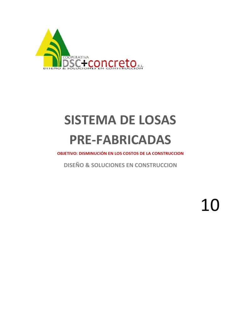 Sistema de Losas Prefabricadas de Concreto | PDF | Braguero | Hormigón