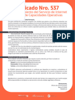 Comunicado Nro. 537 Restablecimiento Del Servicio de Internet y Refuerzo de Capacidades Operativas