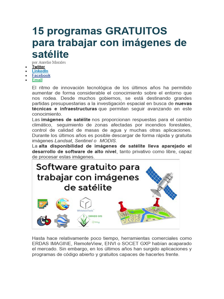 15 Programas Gratuitos para Imágenes Satelitales | PDF | Sistema de ...
