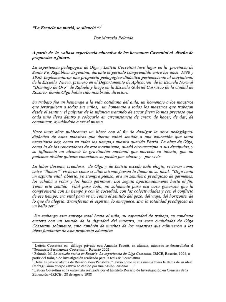 La Escuela No Murió Se Silencio Pdf Pensamiento Enseñando