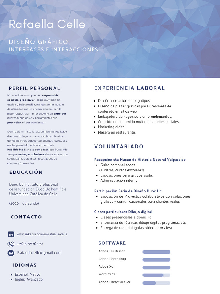 Pastel Pink Light Blue Clean UI Web Developer CV | PDF | Diseño gráfico ...