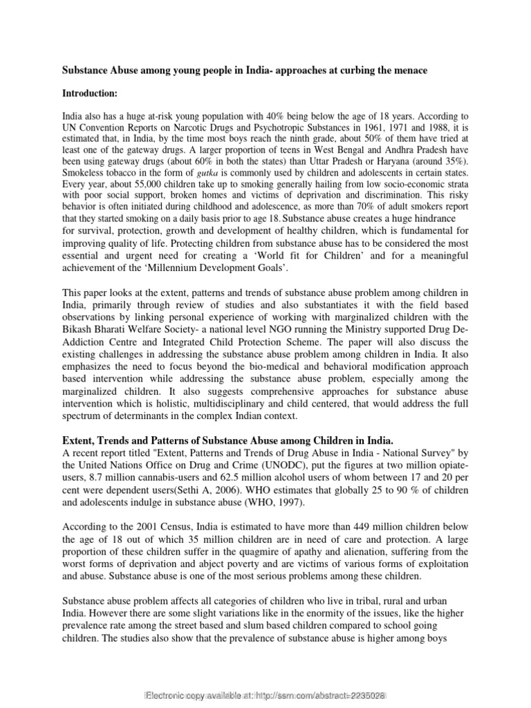 Drug Abuse In India Pdf