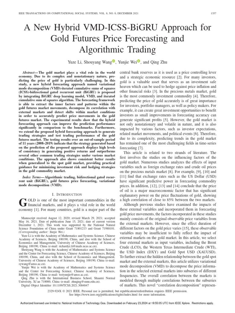VMD Approach | PDF | Deep Learning | Forecasting