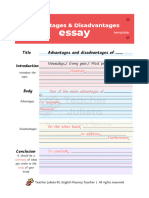 Advantage and Disadvantage Essay Template Teacherjulieta