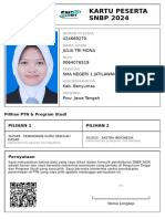 Kartu Peserta SNBP 2024: 424669270 Julia Tri Mona 0064076519 Sma Negeri 1 Jatilawang Kab. Banyumas Prov. Jawa Tengah