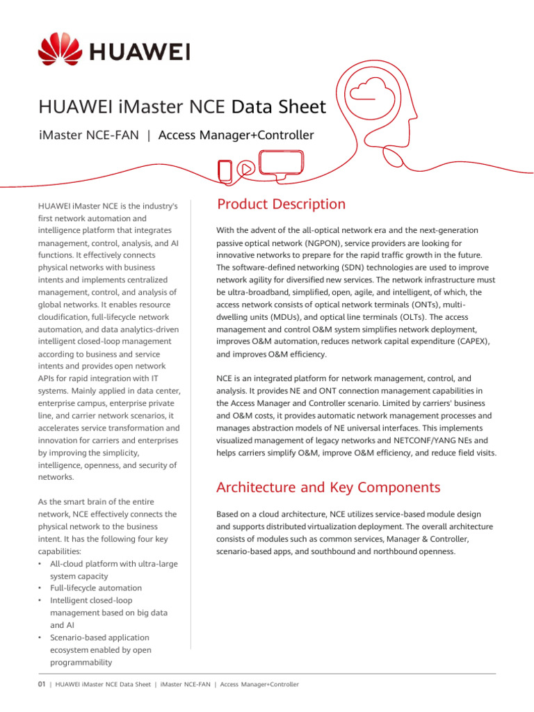 Huawei iMaster NCE-FAN Overview | PDF | Computer Network | Fiber To The X