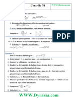 Devoir N1 Semestre 1 Maths 2eme Bac Sciences PC Word Modele - 2