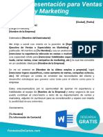 Carta de Presentacion para Ventas y Marketing