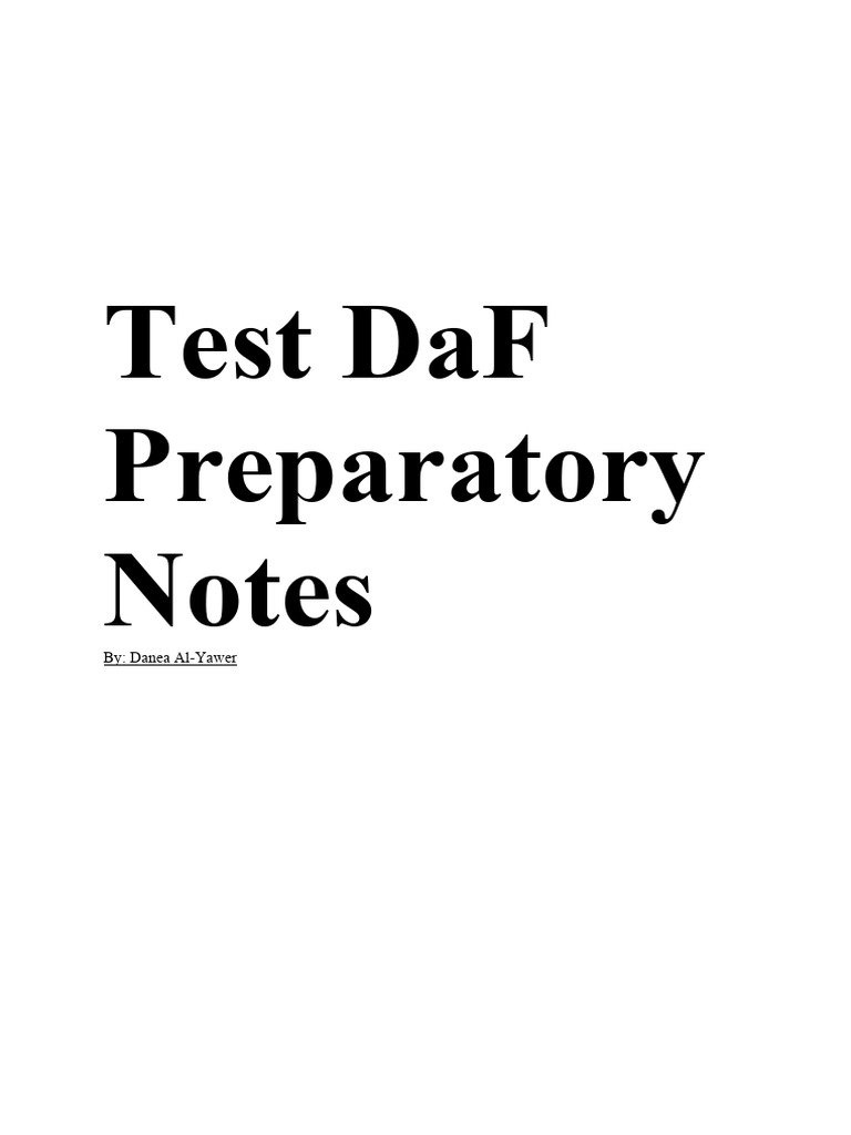 Test DaF Preparatory Notes 3 | PDF