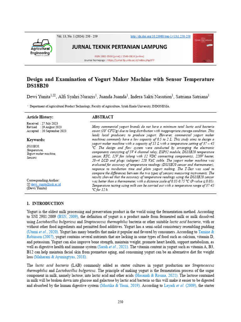 Yoghurt Machine Design Pdf Yogurt Probiotic