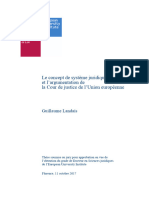 Le Concept de Système Juridique Et L'argumentation de La Cour de Justice de L'union Européenne