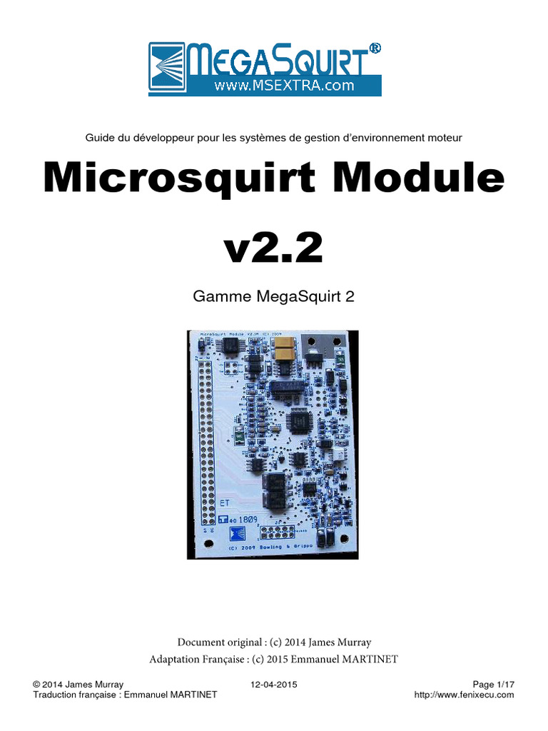 Guide du Microsquirt Module v2.2 | PDF | Allumage | Injection (moteur)