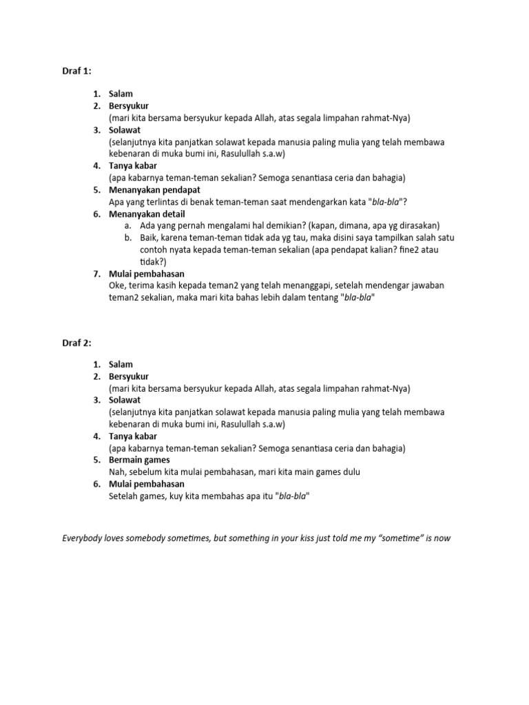 Draf Opening | PDF