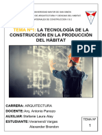 Temanº1 La Tecnología de La Construcción en La Producción Del Hábitat