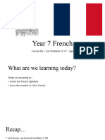 Year 7 French - Term 1 - Lesson 6