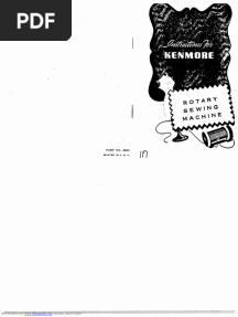 Kenmore 117.552 Sewing Machine Instruction Manual