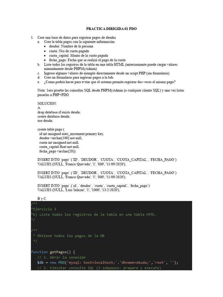 Practica Dirigida 01 | PDF | SQL | Software de gestión de datos