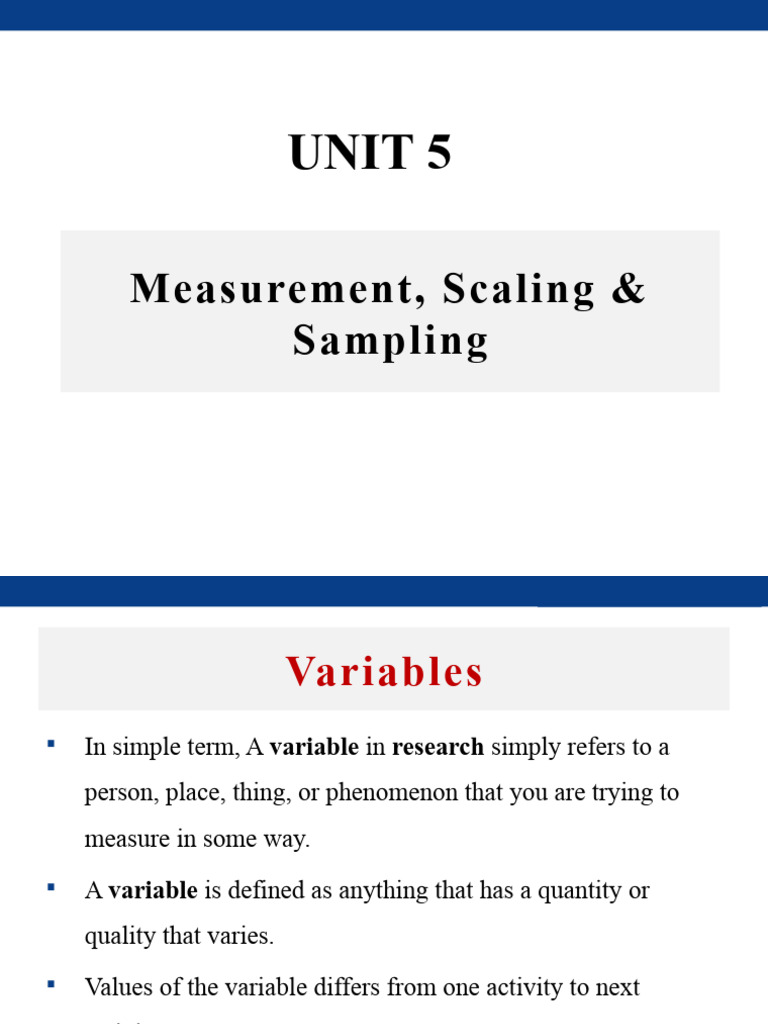 Unit 5 Measure Scale Sample | PDF | Level Of Measurement | Sampling ...