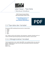 Materi 2 Variabel Dalam PHP Dan Database
