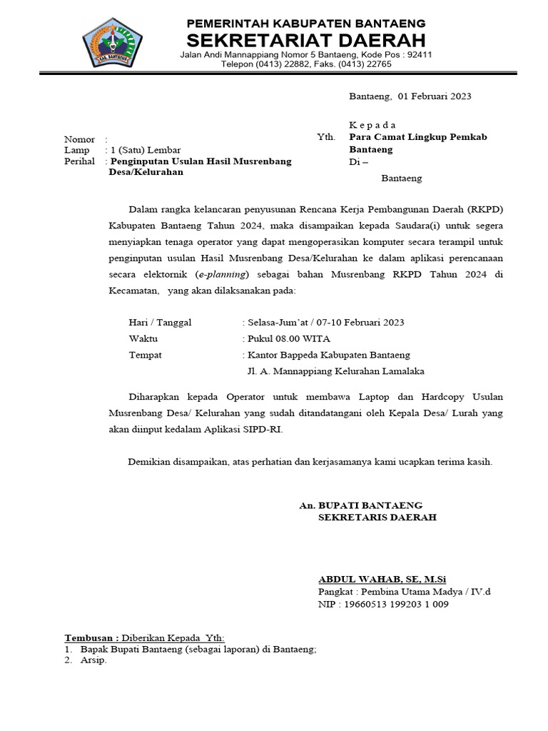 Penginputan Usulan Musrenbang Bantaeng 2023 | PDF | Sains & Matematika