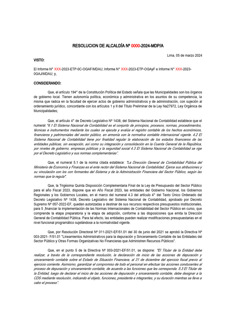 Comisión de Sinceramiento Contable MDAU | PDF | Contabilidad | Gobierno ...