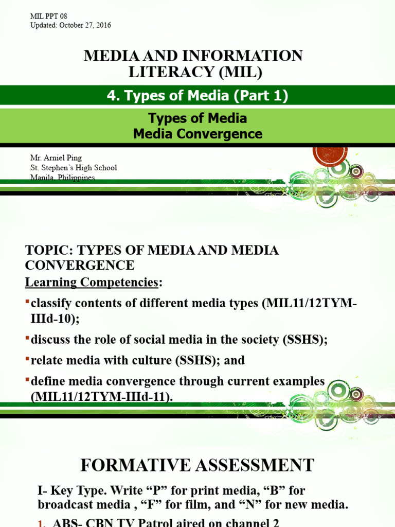 Types of Media and Convergence Explained | PDF | Mass Media | New Media