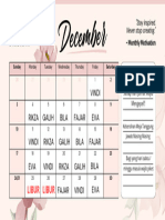 Pink and Black Floral December 2023 Calendar