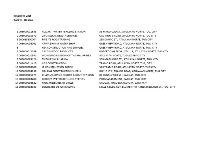 Business Directory: Tuguegarao City | PDF