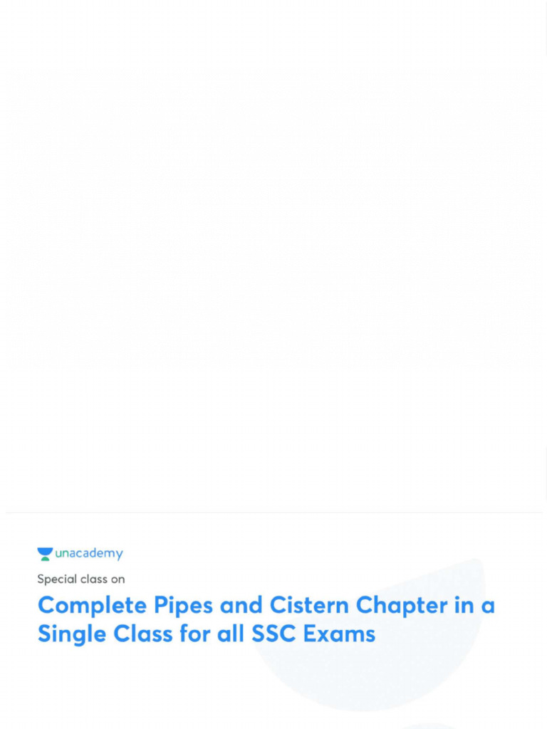 Complete Pipes And Cistern Chapter In A Single Class For All Ssc Exams
