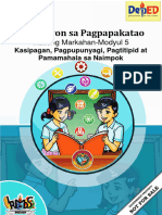 ESP 9 Modyul 5 Kasipagan Pagpupunyagi Pagtitipid at Pamamahala Sa Naimpok MarianBondoc