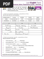 Gs Prepositions of Time - Exercises